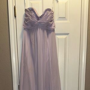 Lavender Strapless Gown with Beaded Detail